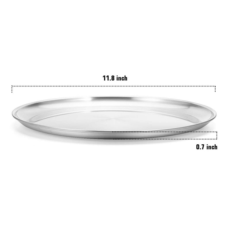 Deedro Pizza Baking Pan 12 Inch Stainless Steel Round Tray - Oven Sheet, Crisper, Healthy Cooking Pan for Pizza, 2 Pack - Image 2